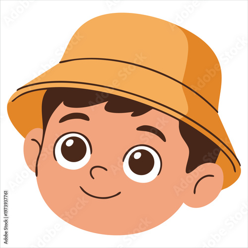 Youthful Male Character Wearing Casual Headwear Accessory in Avatar Style Graphic