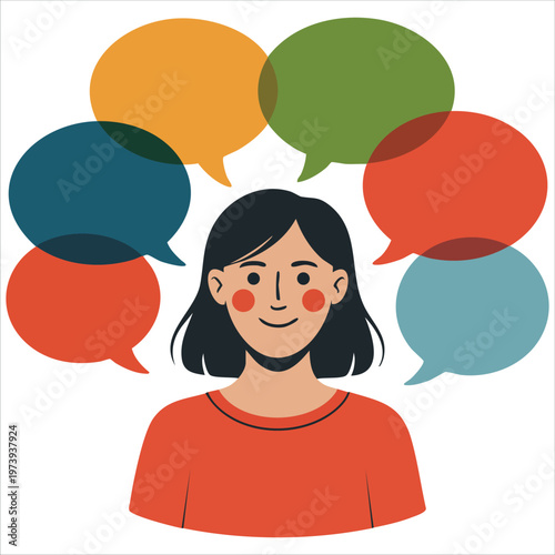 Woman Depicted with Open Mouth Demonstrating Extensive Verbal Communication Habits