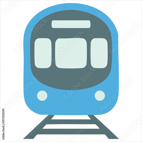 Hand Rendered Icon of Railway Transportation Vehicle in Casual Sketch Style Format