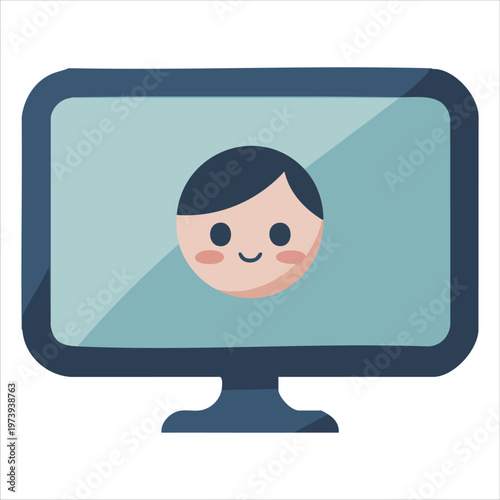 Screen Device Characterized with Various Facial Expressions for Technology Mascot Designs