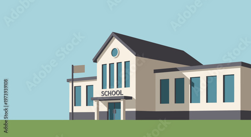 School Building Exterior Architecture Design.