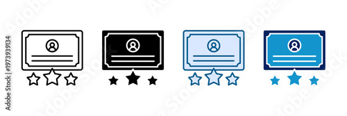 Membership Certificate Icon Set Multiple Style Collection