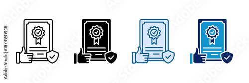 Guarantee Certificate Icon Set Multiple Style Collection