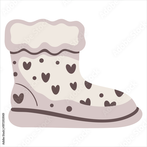 Cozy Cold Climate Boot with Traditional Styling and Festive Decorative Elements