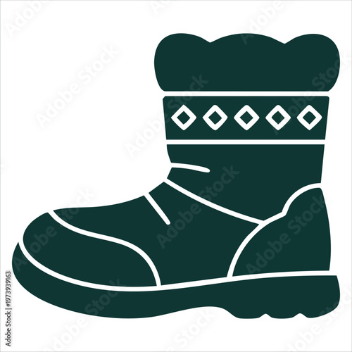 Fashionable Winter Boot Made from Soft Material with Snowflake Pattern Decorations