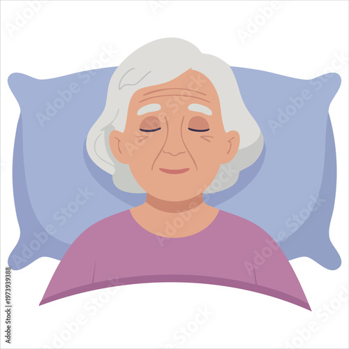 Elderly Woman Depicted in Slumber Producing Noticeable Respiratory Noises Vector Art