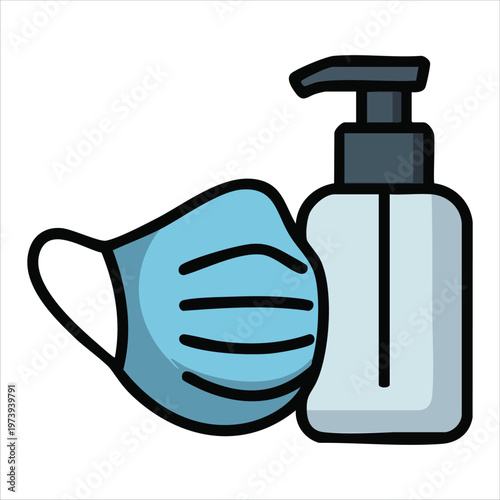 Medical Prevention Tools Including Respiratory Mask and Disinfectant Gel for Virus Protection