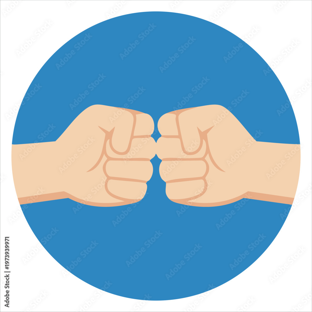 Fototapeta premium Hand Gesture Showing Knuckles Together for Camaraderie and Teamwork Symbol Illustration