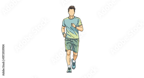 A young man running and jogging as part of a healthy lifestyle.