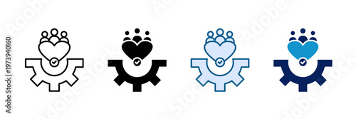 Community Support Icon Set Multiple Style Collection