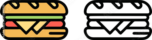 Long Subway Baguette Sandwich Fast Food