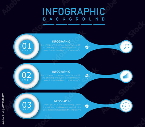 Minimal curved ribbon banner infographic with elegant wave elements | Structured step-by-step business workflow template with modern style for presentations and reports