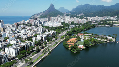 Foto Rodrigo De Freitas Lake In Downtown City Rio De Janeiro Brazil