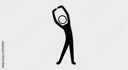 A simple illustration of a person doing a stretching exercise. The image showcases a silhouette figure in motion