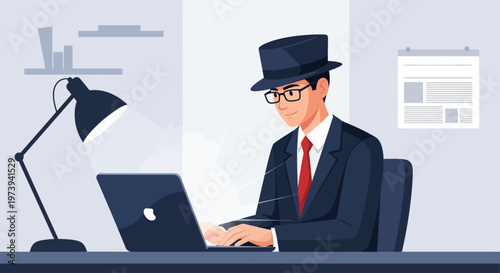 Journalist Writing Truth World Press Freedom Day Illustration