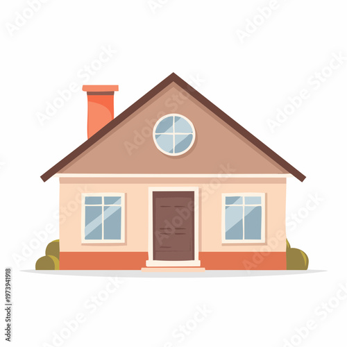 Charming house illustration, a classic design representing residential property, family homes, and real estate concepts