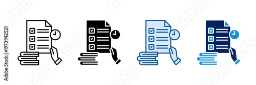 Exam Preparation Icon Set Multiple Style Collection