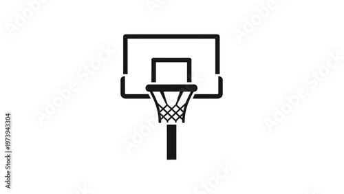 Basketball hoop and backboard icon.