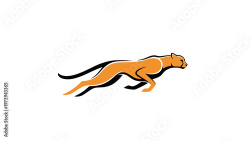 Running cheetah vector illustration graphic.