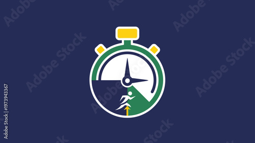 Runner on a Stopwatch Graphic Design.