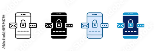 Otp Verification Icon Set Multiple Style Collection