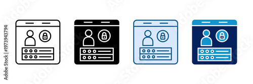 Secure Login Icon Set Multiple Style Collection