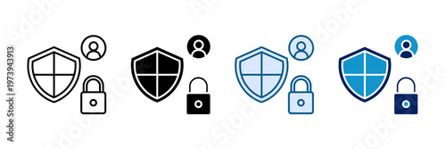 Authentication Shield Icon Set Multiple Style Collection