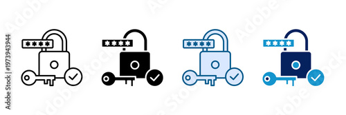 Login Security Icon Set Multiple Style Collection