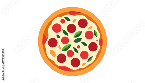 hand drawn vector illustration of a pizza and foods