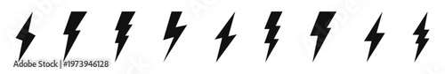 Free Download Collection of thunderbolts icons concept of energy, lightning, electricity, power, electric, flash or voltage symbol vector illustration - GFXLoad