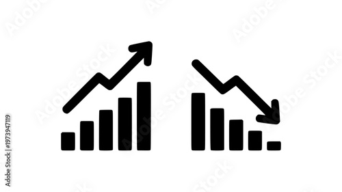 Economic Growth vs Recession Chart Vector Illustrationa