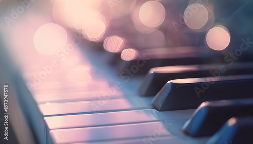 Close Up of Black and White Piano Keys Highlighted