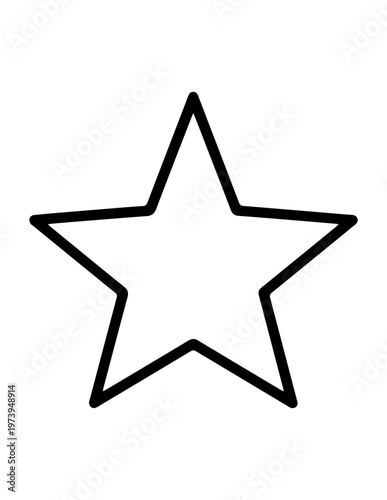 Outline of a five-pointed star simple graphic icon star shape geometric decoration feedback excellence celebrity superstar performance celestial isolated background