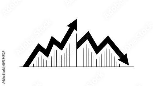 Economic Growth vs Recession Chart Vector Illustrationa