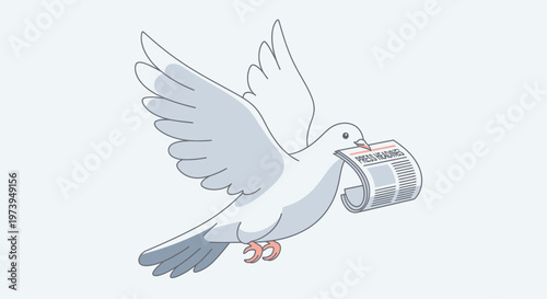 World Press Freedom Day A white dove delivers news, symbolizing free expression and the universal right to independent, truthful information