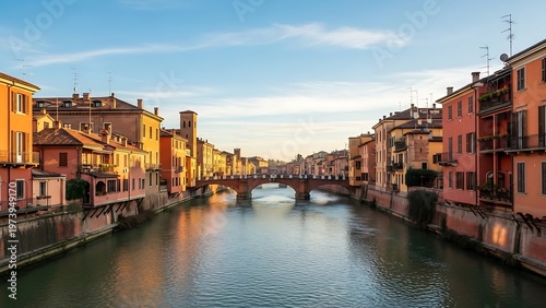 Idyllic Canal Scene in Treviso, Italy - A Picturesque View.