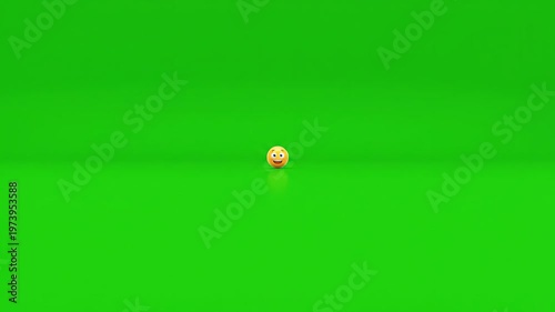 Expressive Emoji Face Showing Surprise with Wide Eyes Blushing Cheeks and Open Mouth on Bright Green Background