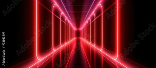 Journey into the heart of a glowing digital dimension through this mesmerizing neon corridor.