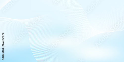 Abstract white wavy glowing lines on a blue background. Futuristic digital high-technology pattern. Health Care concept. Vector