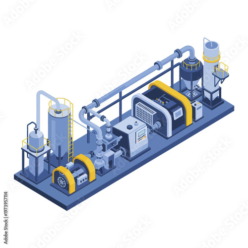 Industrial machinery for gas processing and energy production.