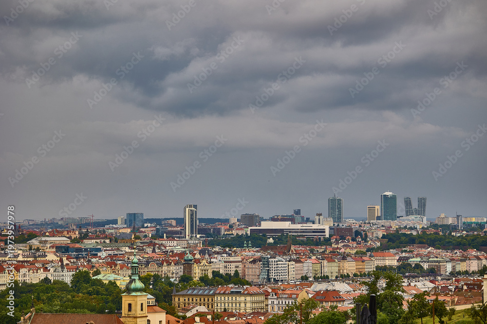 Naklejka premium aerial view of the city, Prague