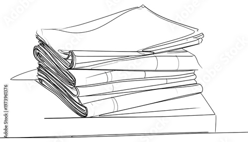 A stack of papers on a table