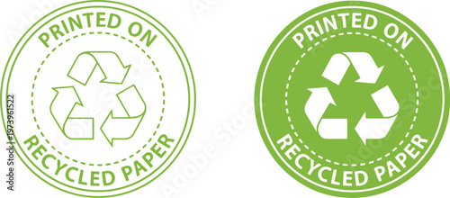 Recycled paper green stamp set, eco friendly packaging labels, printed on recycled paper