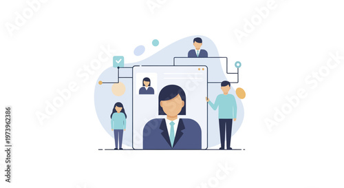 Team building and human resources management concept illustration.