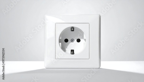 A white electrical outlet on a plain surface