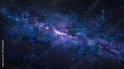 Outer space where stars shine