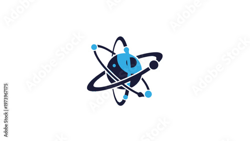 Abstract Atomic Structure Depicting Science and Technological Advancements.