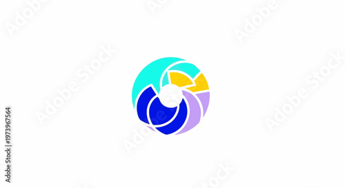 Abstract Colorful Circular Design with Modern Artistic Elements.