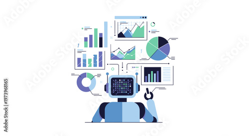 Data Analysis and Business Intelligence Concept with Robot Analyst