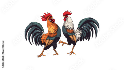 rooster isolated on white background